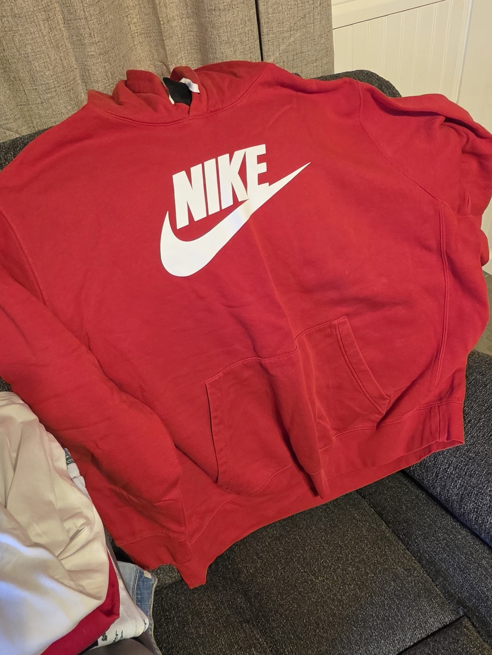 Nike Red Crewneck Sweatshirt with White Logo